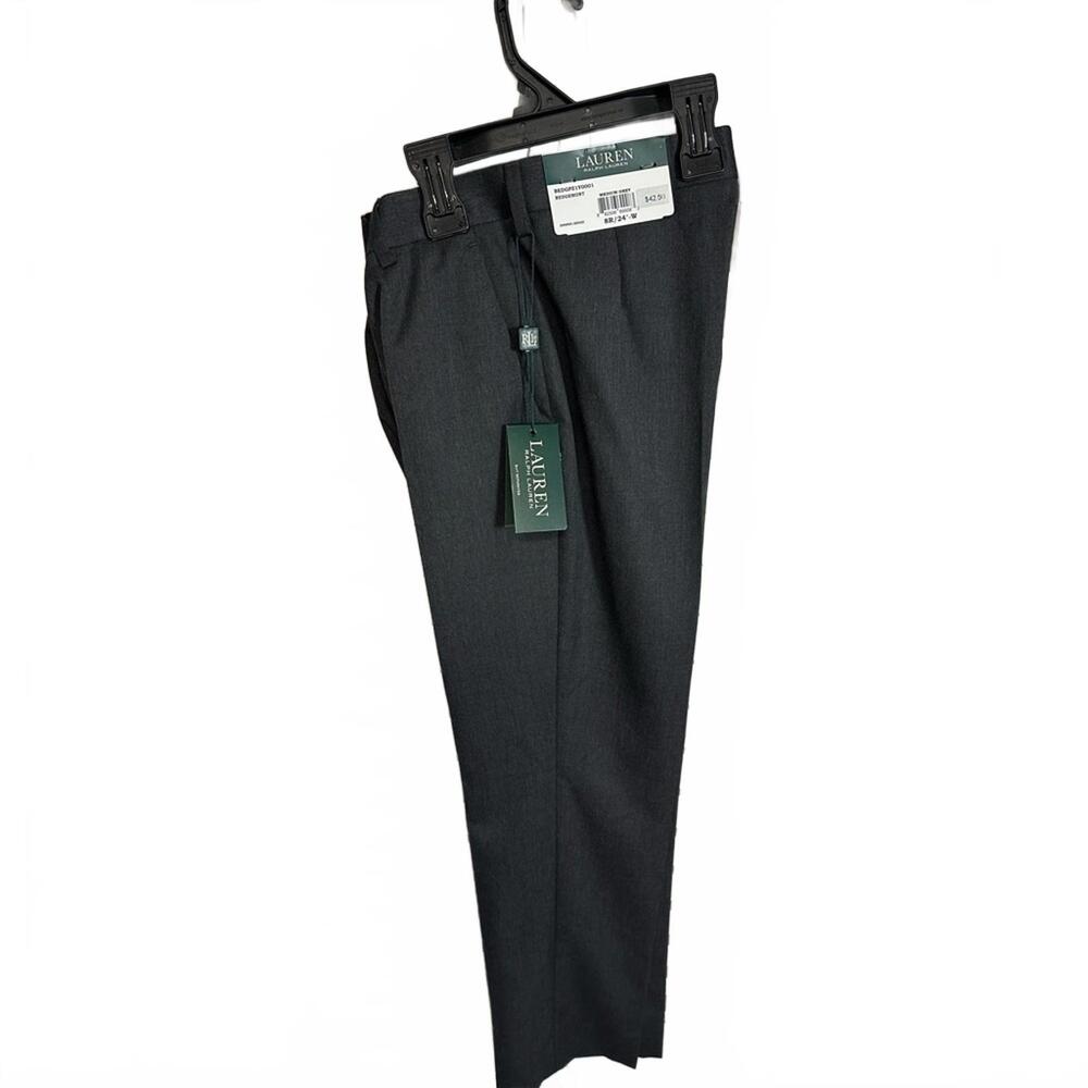 NWT | Lauren Ralph Lauren | Boys Bedgemont Dress Pants | Medium Grey | 8R 24"-W